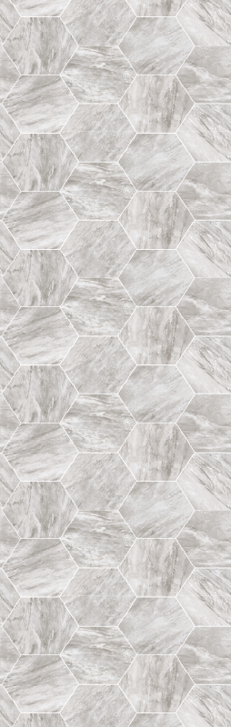 Tappeto vinile bagno motivo esagonale marmo oro - TenStickers