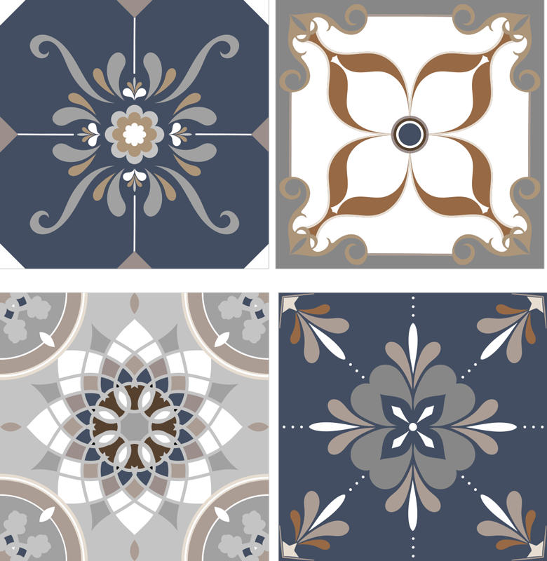 Tappeto vinile bagno fiori classici - TenStickers