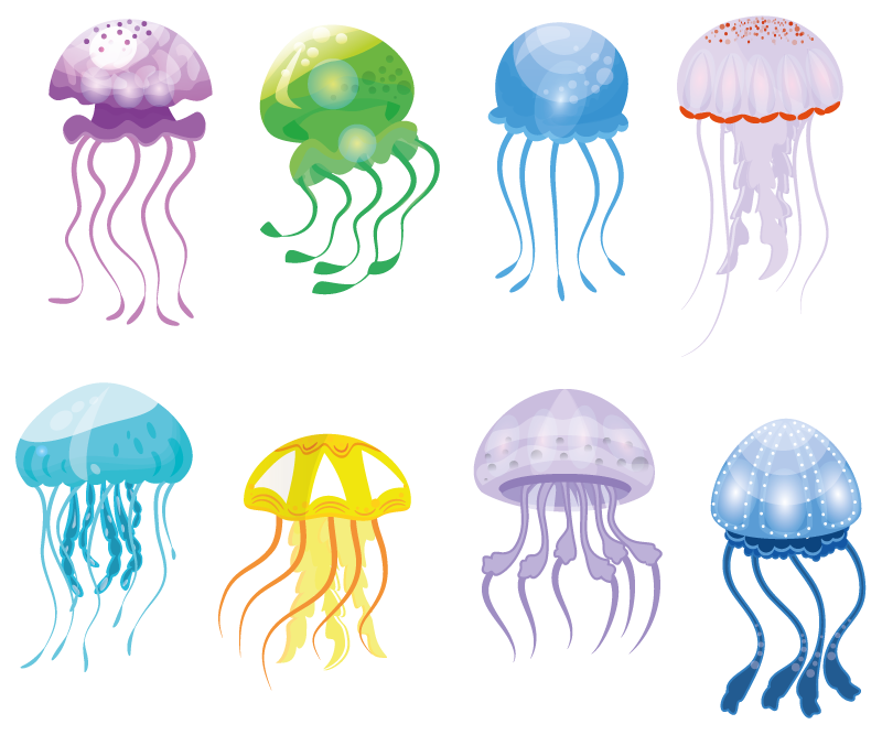 Tappeto vinile bagno colori medusa - TenStickers