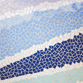 Tappeto vinile bagno piastrelle blu piccole irregolari - TenStickers
