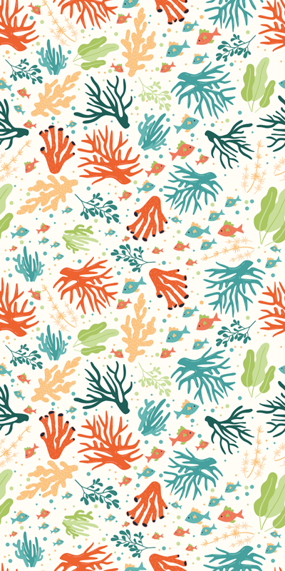 Tappeto vinile bagno corallo colorato - TenStickers