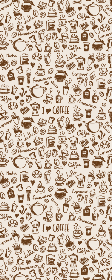 Tappeto pvc cucina disegni di caffè - TenStickers