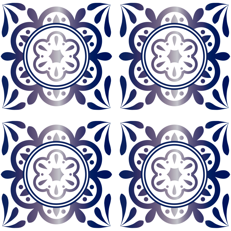 Tappeto pvc cucina piastrella spagnola blu antico - TenStickers