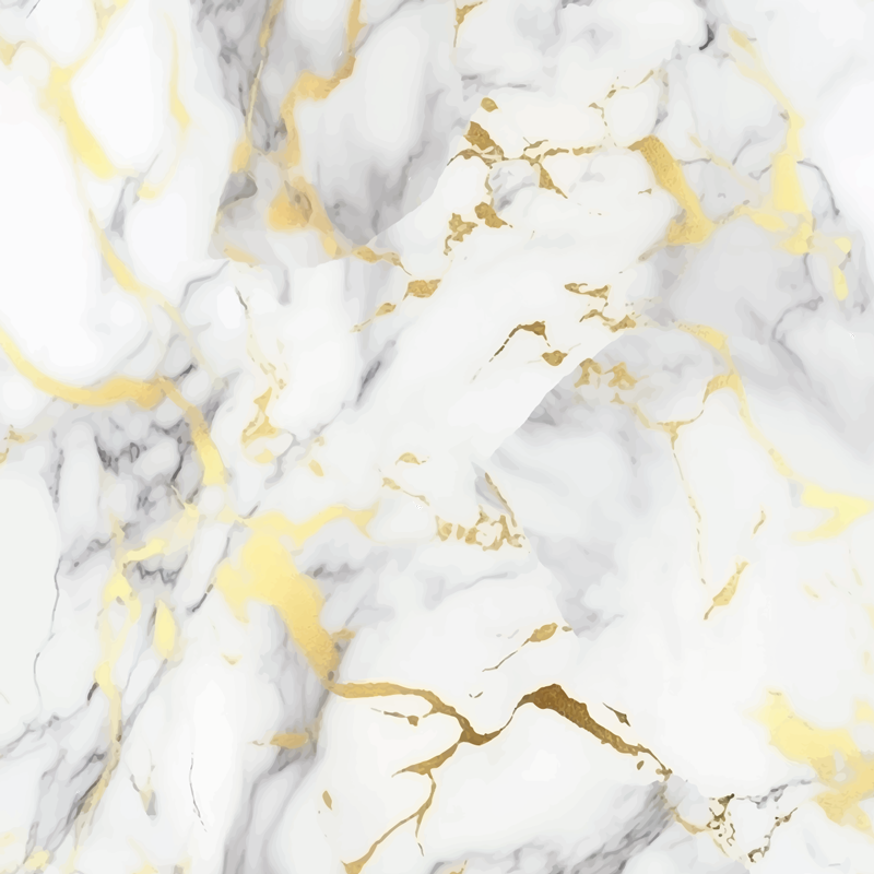 Tappeto pvc cucina marmo bianco con venature dorate - TenStickers