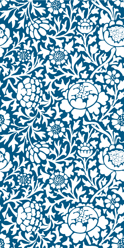 Tappeto pvc cucina flora blu marina - TenStickers