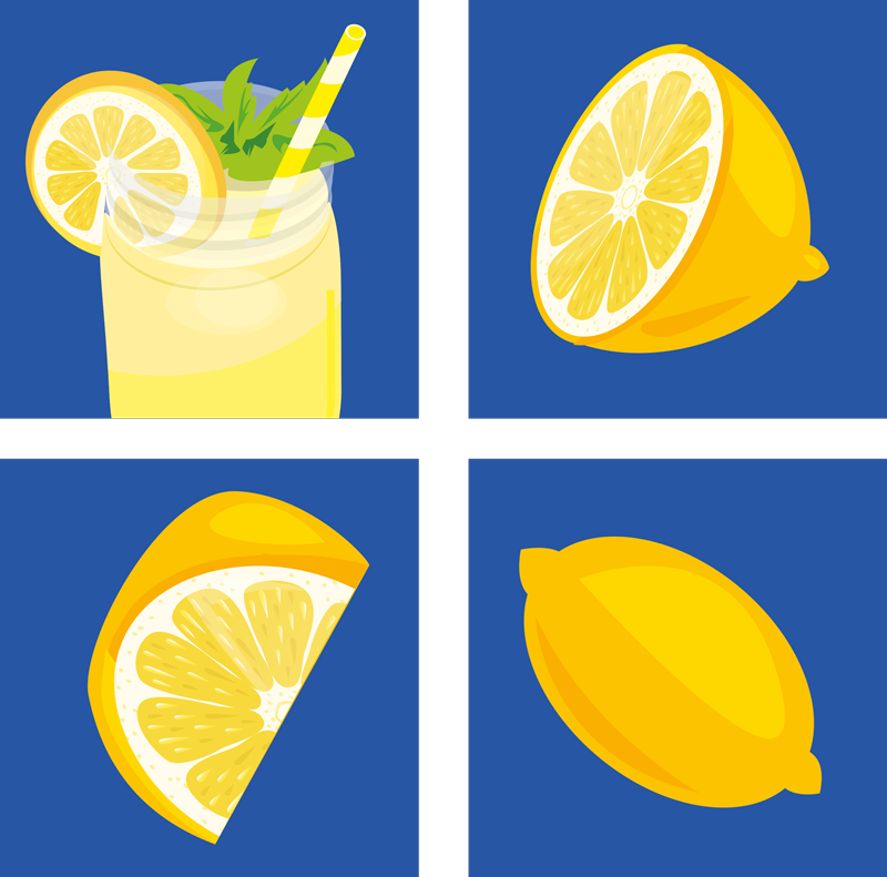 Tappeto pvc cucina piastrelle succo di limone - TenStickers
