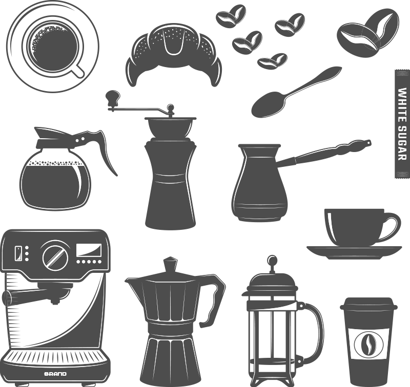 Tappeto pvc cucina set da caffè - TenStickers