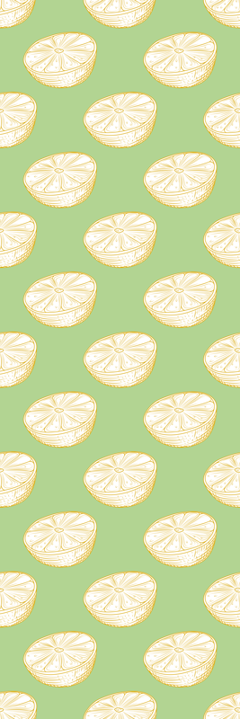Tappeto pvc cucina limone disegnato a mano frigorifero - TenStickers