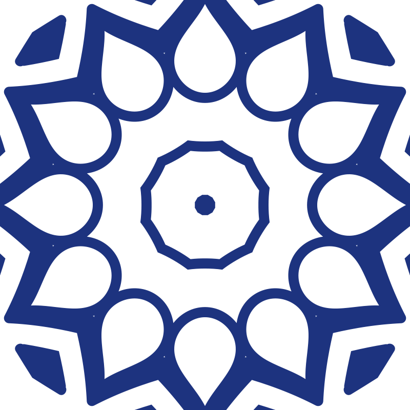 Tappeto pvc cucina fiori mandala blu di delft - TenStickers