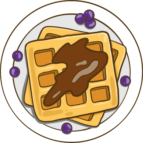 Tappeto pvc cucina adesivi illustrazione waffle belga - TenStickers