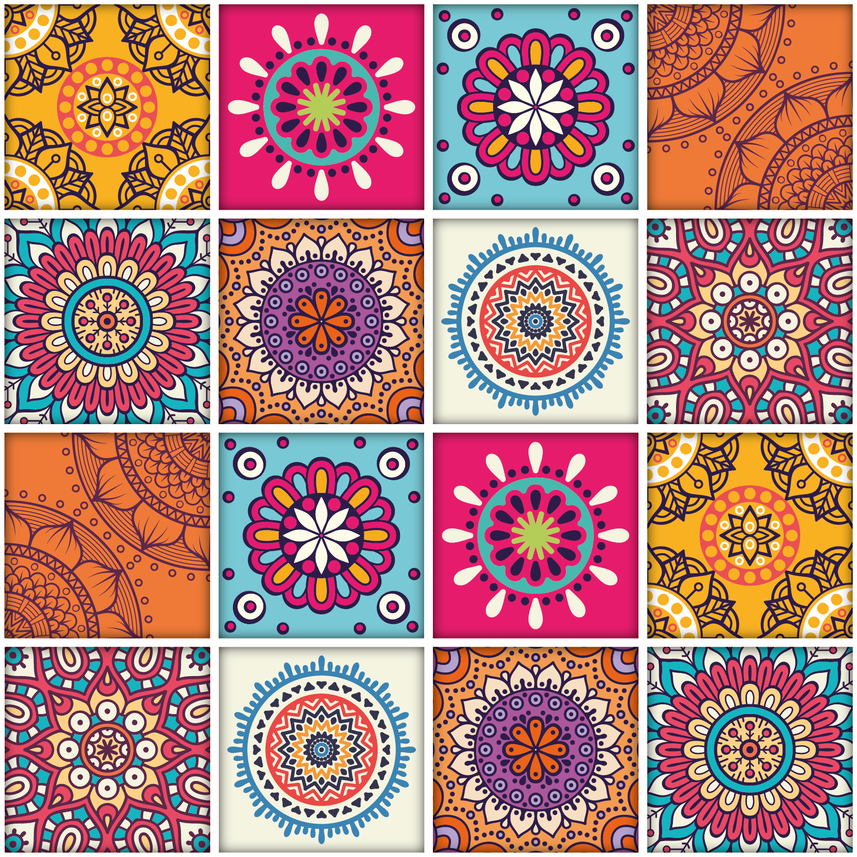 Tappeto pvc cucina piastrelle mandala - TenStickers