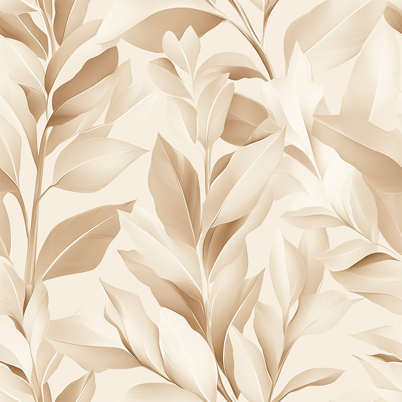 Tappeto pvc cucina design fogli beige - TenStickers