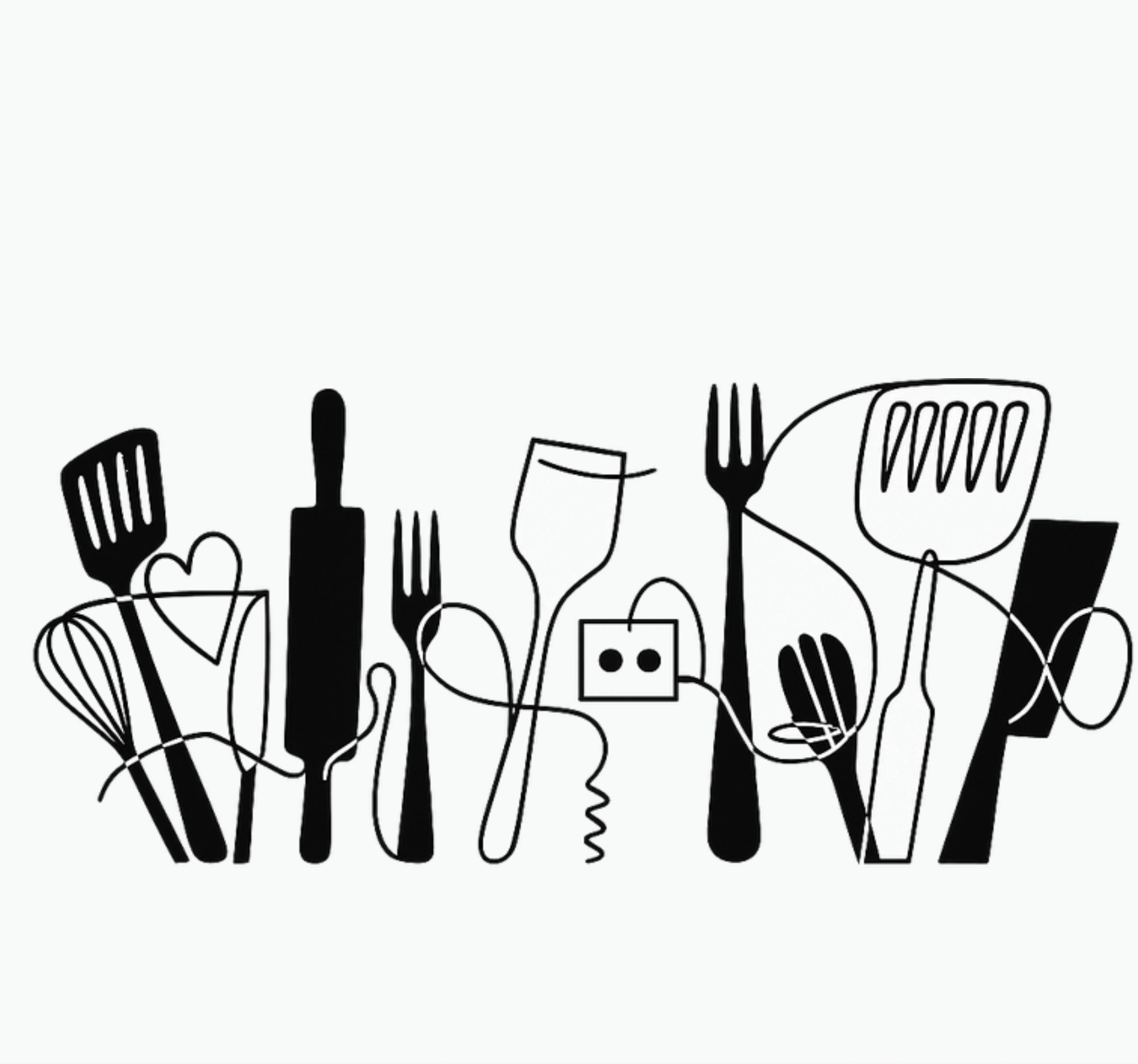 Tappeto pvc cucina utensili da cucina in linea - TenStickers