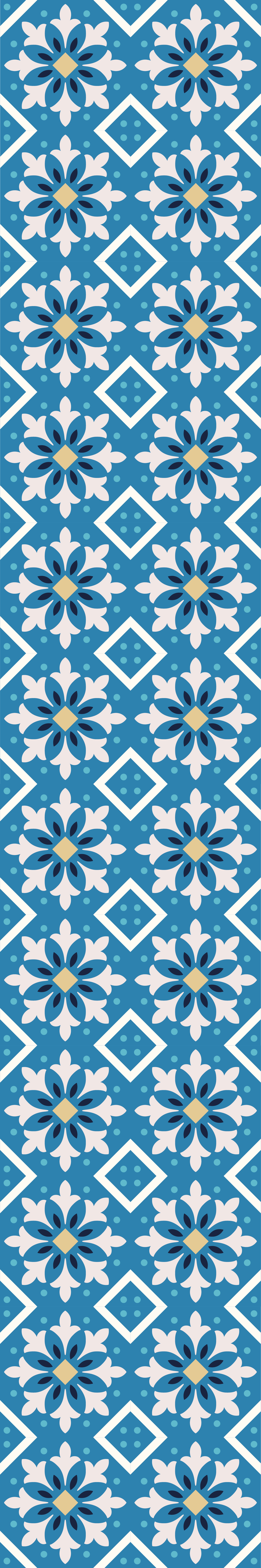 Tappeto pvc cucina piastrelle portoghesi azzurro baby - TenStickers