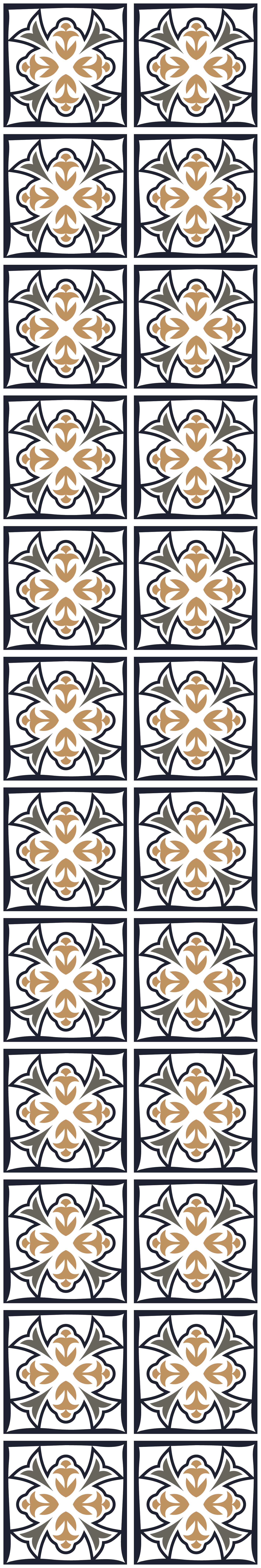 Tappeto pvc cucina piastrella portoghese beige e nera - TenStickers