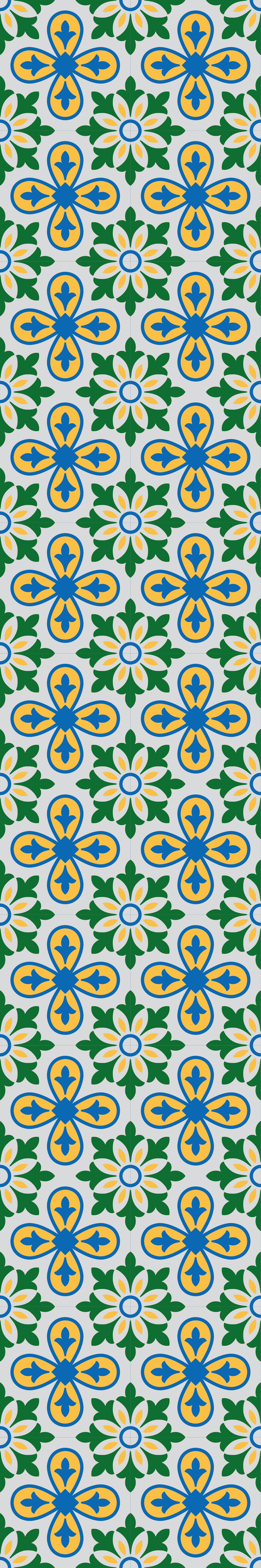 Tappeto pvc cucina piastrelle portoghesi gialle e blu - TenStickers