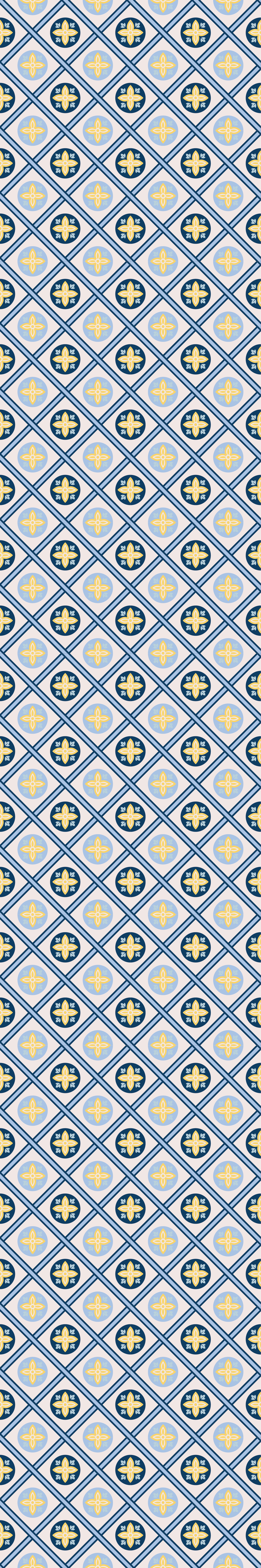 Tappeto pvc cucina piastrelle portoghesi azzurro giallo - TenStickers