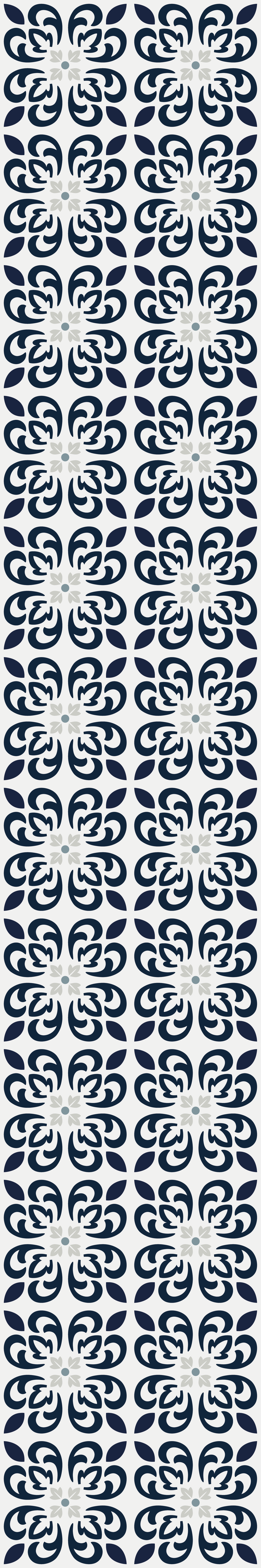 Tappeto pvc cucina piastrella portoghese trifoglio blu scuro - TenStickers