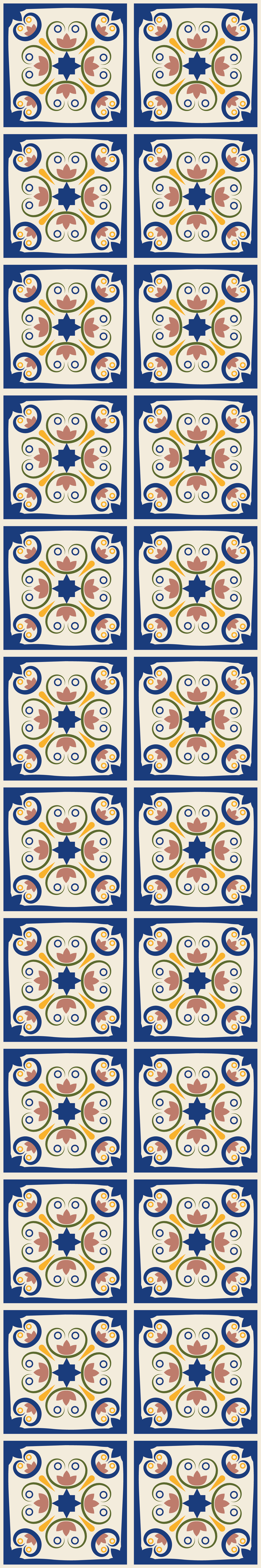 Tappeto pvc cucina piastrelle portoghesi fiori rosa - TenStickers