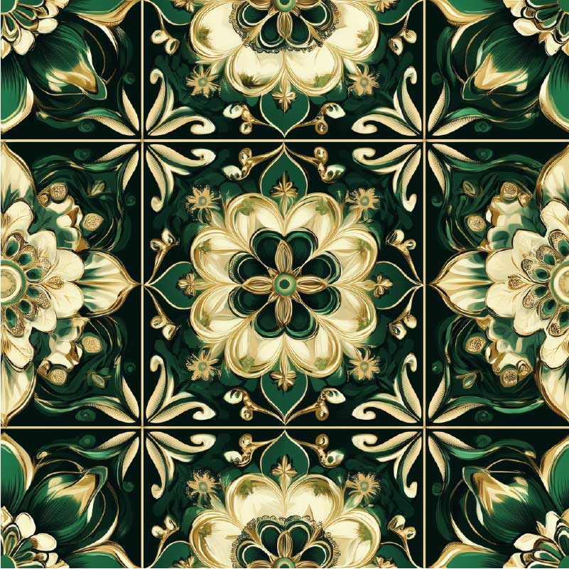 Tappeto pvc cucina piastrelle mosaico botanico - TenStickers