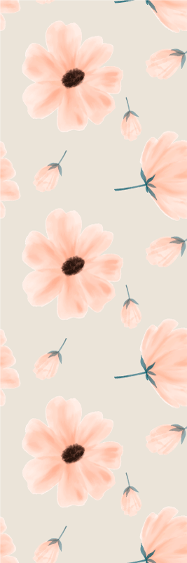 Tappeto vinile camera da letto grandi fiori acquerello beige - TenStickers