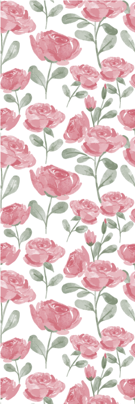 Tappeto vinile camera da letto motivo rose vintage naturale - TenStickers