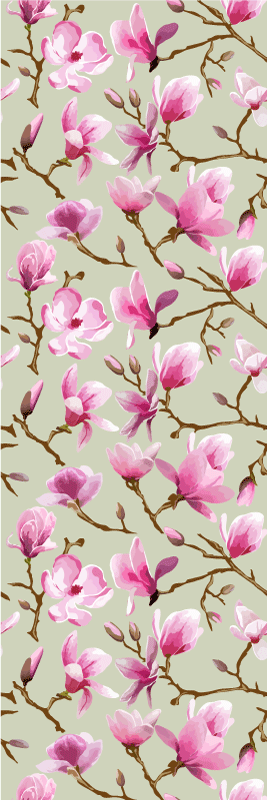 Tappeto vinile camera da letto magnolia viola bella - TenStickers