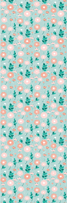 Tappeto vinile camera da letto fiori blu shabby chic - TenStickers