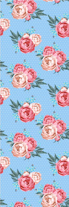 Tappeto vinile camera da letto shabby chic a pois - TenStickers
