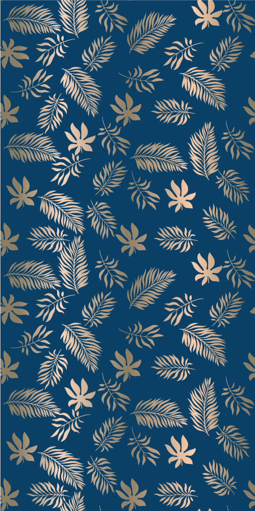 Tappeto vinile camera da letto design fiori blu africani - TenStickers
