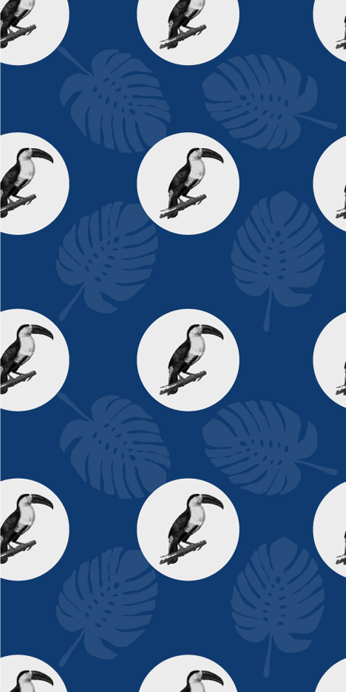 Tappeto vinile camera da letto design uccelli blu africani - TenStickers