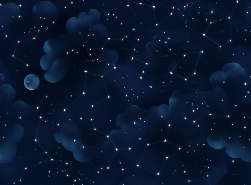Tappeto vinile camera da letto cielo blu navy con stelle - TenStickers