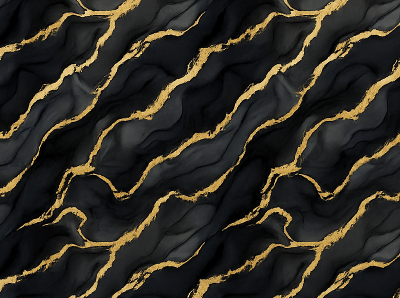 Tappeto vinile camera da letto effetto marmo nero oro - TenStickers