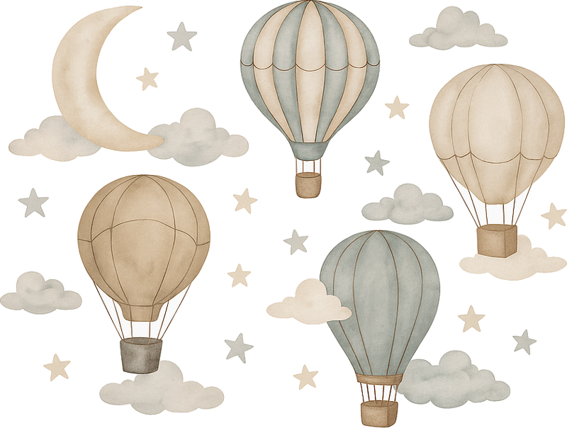 Tappeto vinile camera da letto palloncini stellati - TenStickers