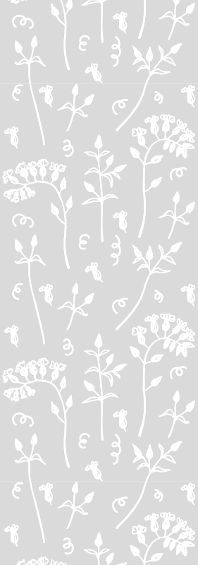 Tappeto vinile ufficio fiori disegnati - TenStickers
