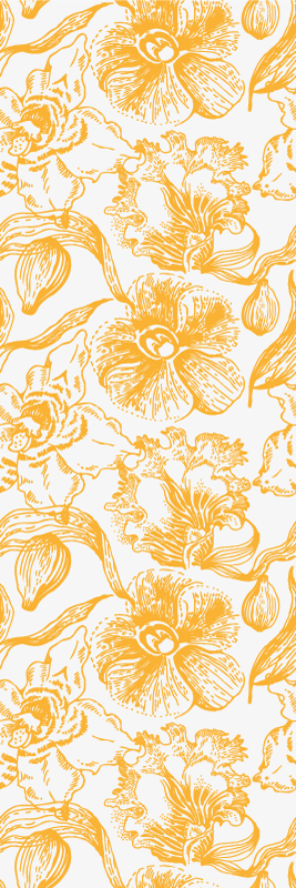 Tappeto vinile ufficio motivo orchidee gialle - TenStickers
