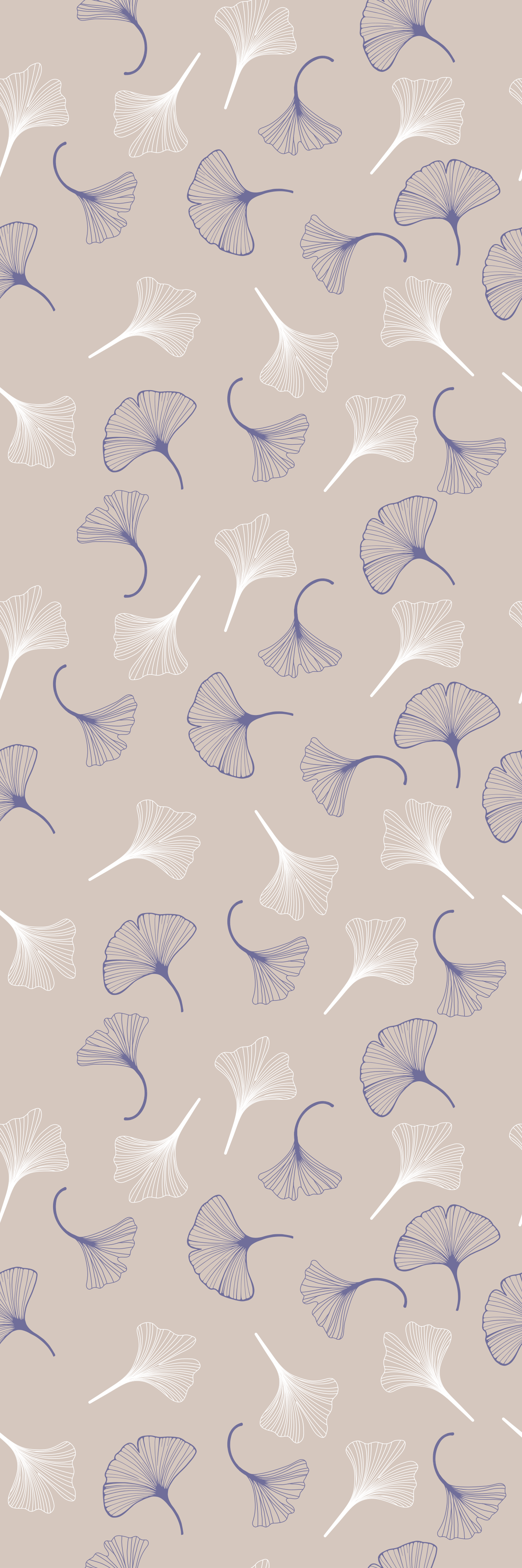 Tappeto vinile ufficio foglie di ginkgo crema - TenStickers