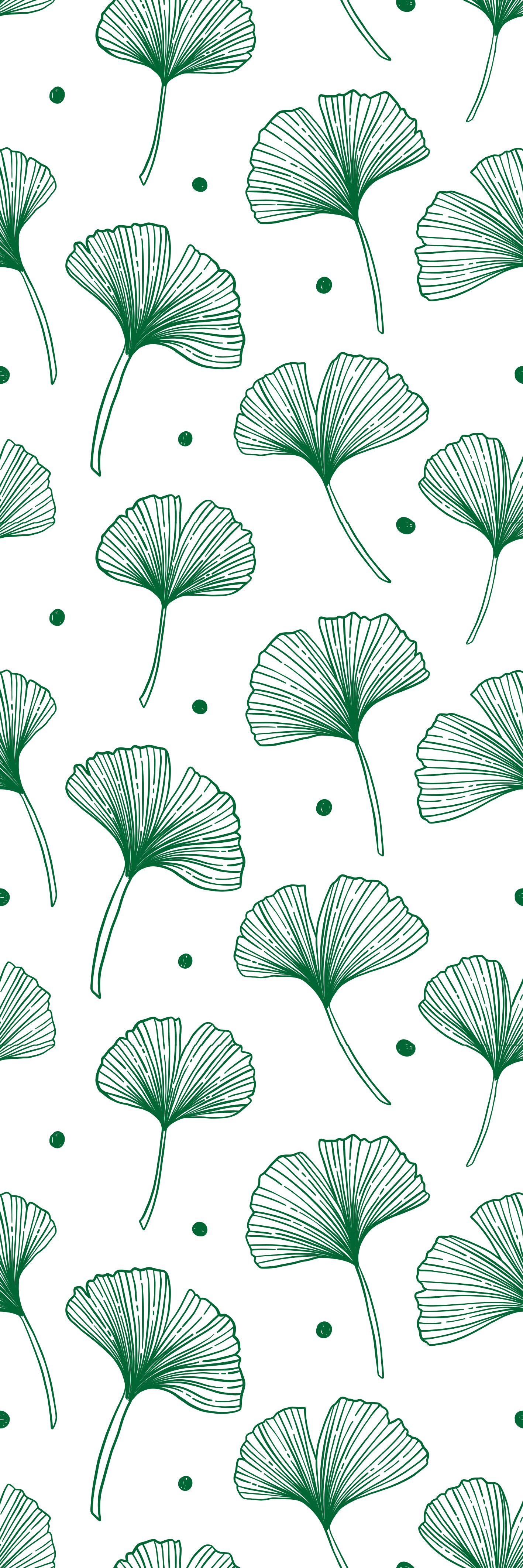 Tappeto vinile ufficio grandi foglie di ginkgo verdi - TenStickers