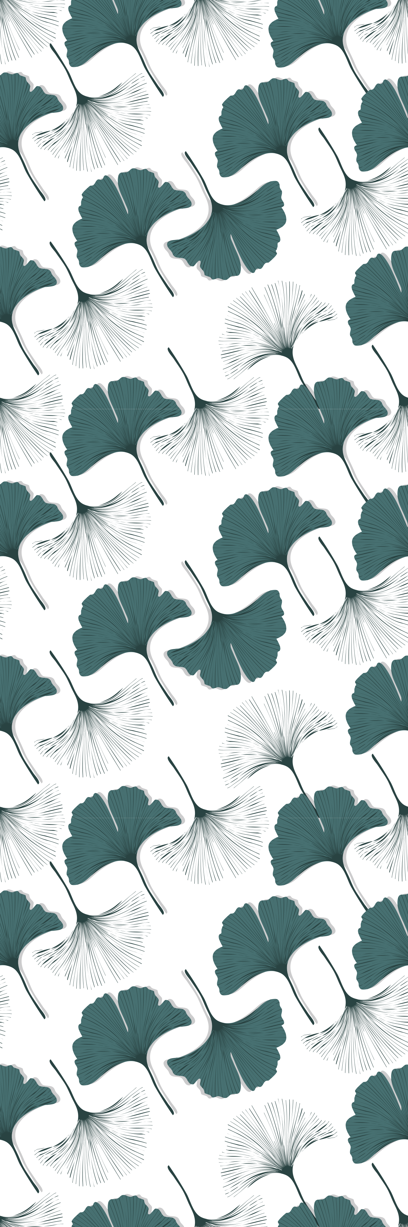 Tappeto vinile ufficio motivo foglie di ginkgo - TenStickers
