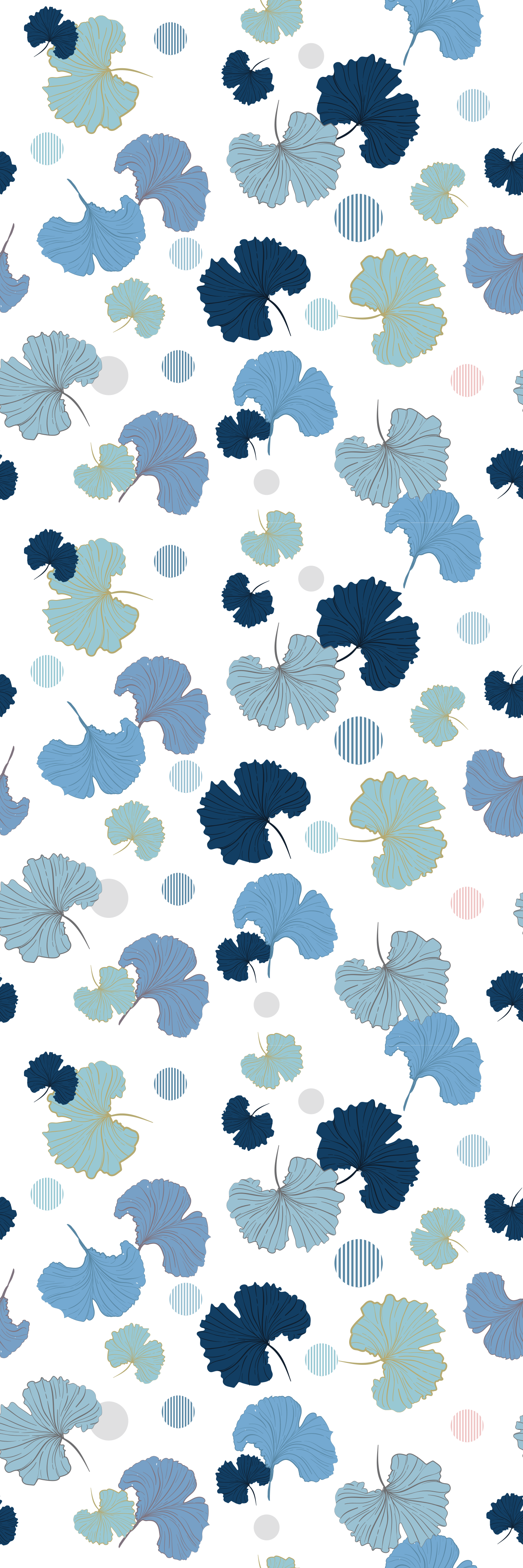 Tappeto vinile ufficio foglia di ginkgo blu - TenStickers