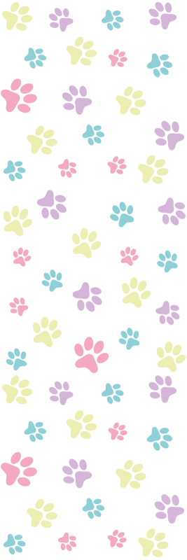 Tappeto vinile camera da letto zampe di cane colorate - TenStickers