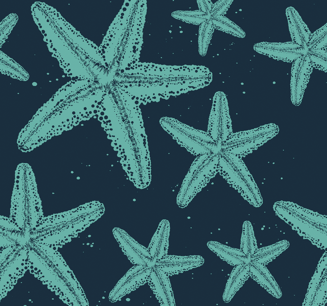 Tappeto vinile camera da letto stelle marine blu - TenStickers