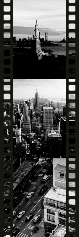 Tappeto vinile camera da letto collage foto nyc - TenStickers