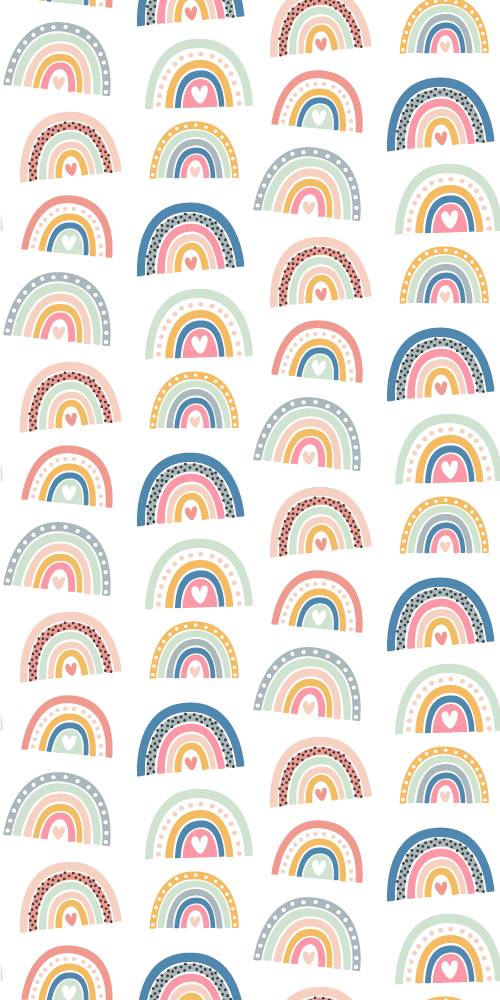 Tappeto vinile camera da letto motivo arcobaleno minimalista - TenStickers
