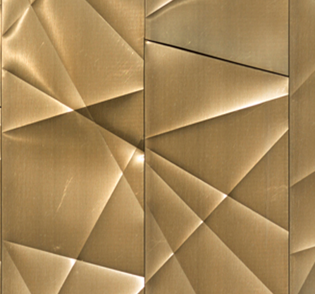 Tappeto vinile camera da letto texture poligonale 3d oro - TenStickers