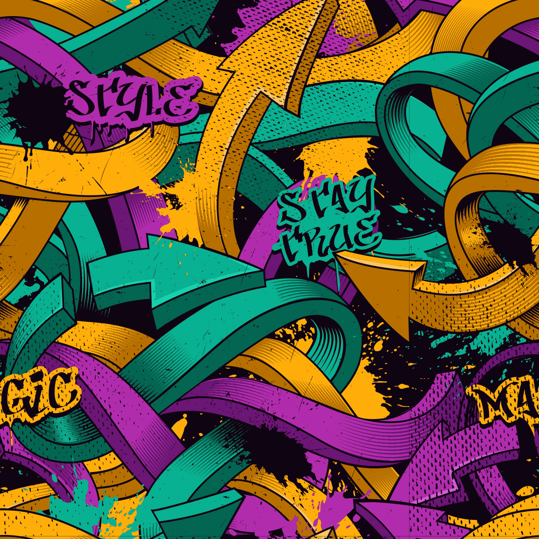 Tappeto vinile camera da letto parete graffiti realistica - TenStickers