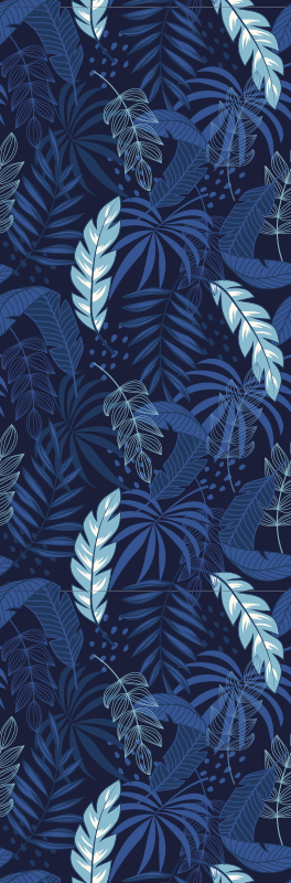 Tappeto vinile camera da letto maranta blu e pantera - TenStickers