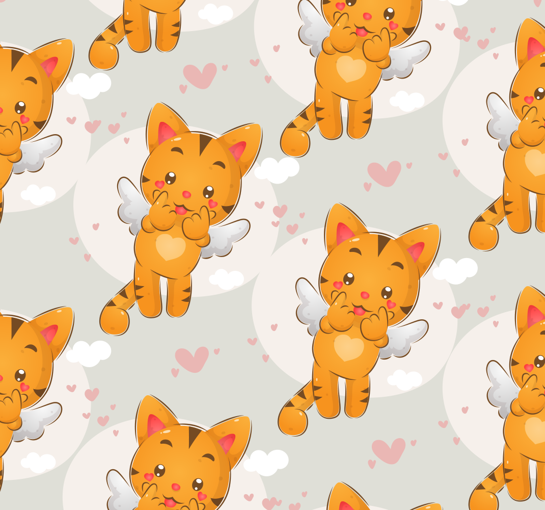 Tappeto vinile camera da letto gattini carini in volo - TenStickers