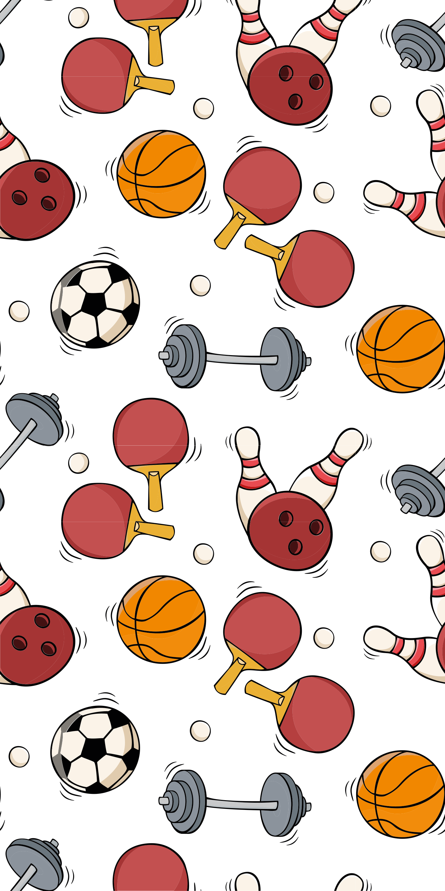 Tappeto vinile camera da letto attrezzatura sportiva doodle - TenStickers