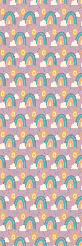Tappeto vinile camera da letto motivo sole e arcobaleno - TenStickers